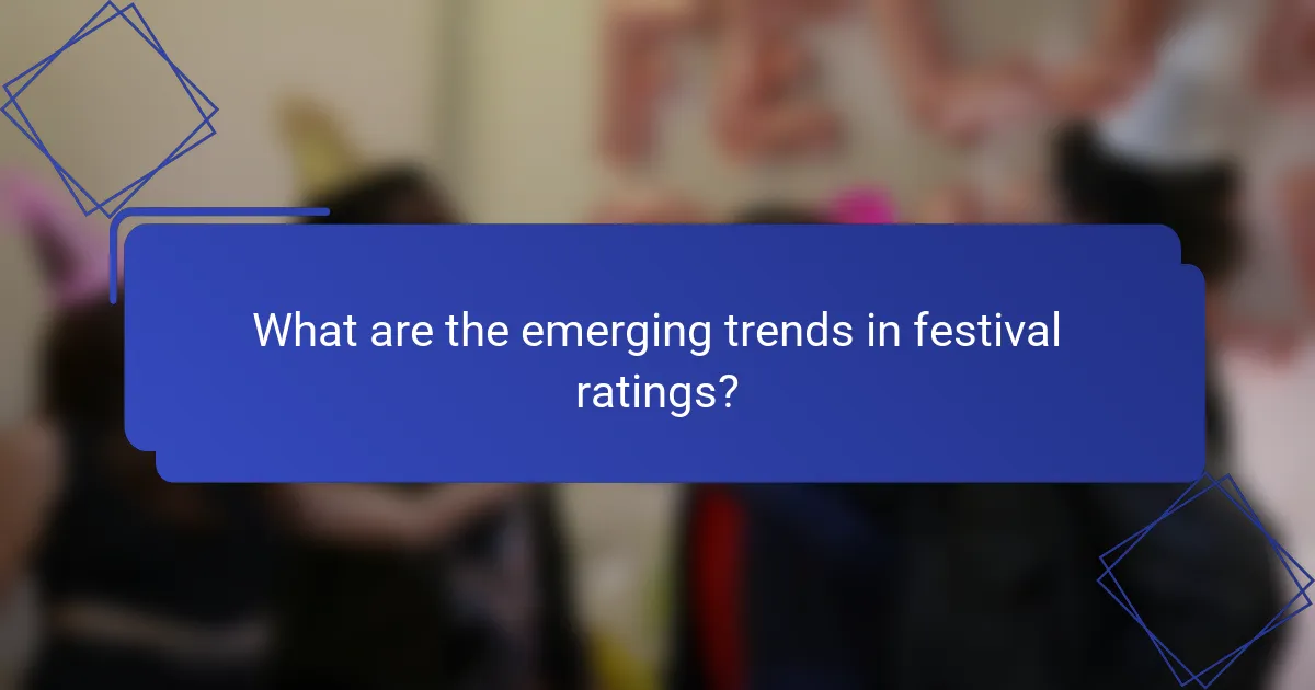 What are the emerging trends in festival ratings?