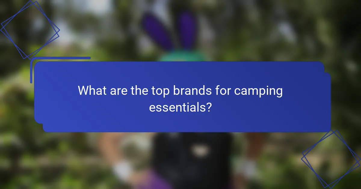 What are the top brands for camping essentials?